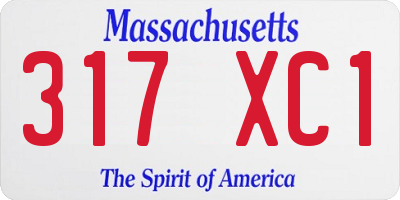 MA license plate 317XC1