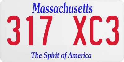 MA license plate 317XC3