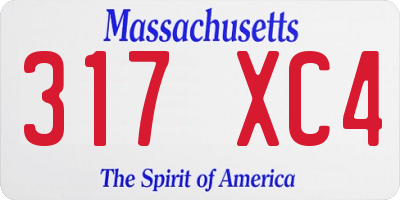 MA license plate 317XC4