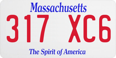 MA license plate 317XC6