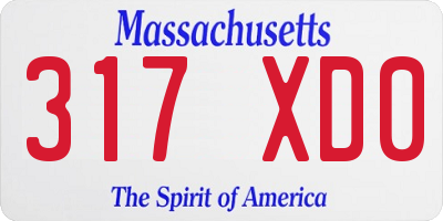 MA license plate 317XD0