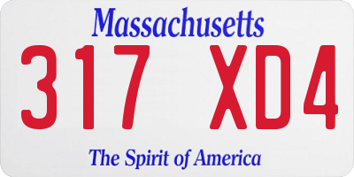 MA license plate 317XD4