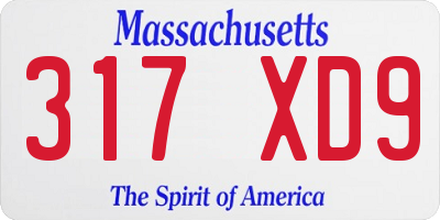 MA license plate 317XD9