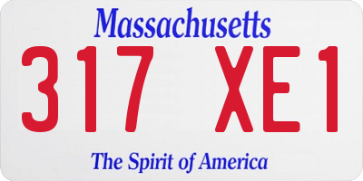 MA license plate 317XE1