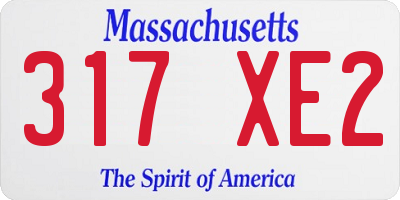 MA license plate 317XE2