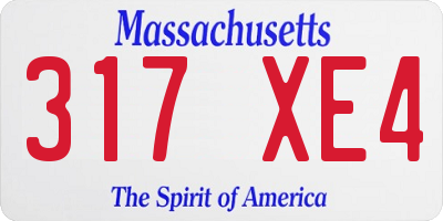 MA license plate 317XE4