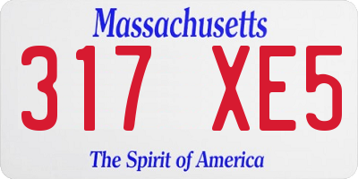MA license plate 317XE5