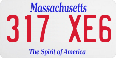 MA license plate 317XE6