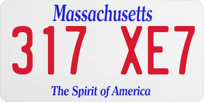 MA license plate 317XE7