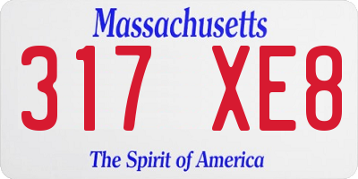 MA license plate 317XE8