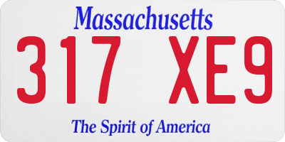 MA license plate 317XE9