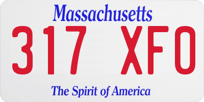 MA license plate 317XF0
