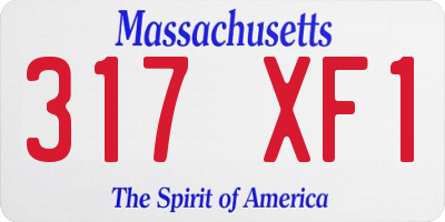 MA license plate 317XF1