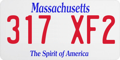 MA license plate 317XF2