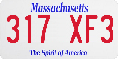 MA license plate 317XF3