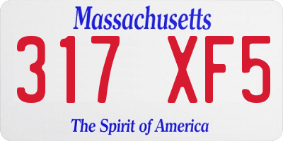 MA license plate 317XF5