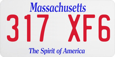 MA license plate 317XF6