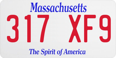MA license plate 317XF9