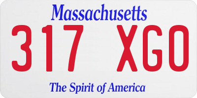 MA license plate 317XG0