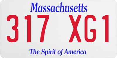 MA license plate 317XG1