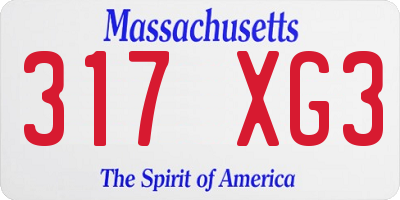MA license plate 317XG3