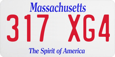 MA license plate 317XG4