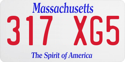 MA license plate 317XG5