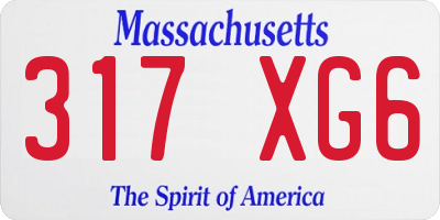 MA license plate 317XG6
