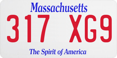 MA license plate 317XG9