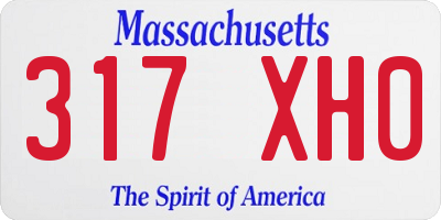 MA license plate 317XH0