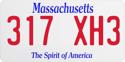 MA license plate 317XH3