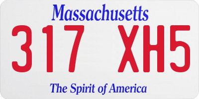 MA license plate 317XH5