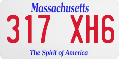MA license plate 317XH6
