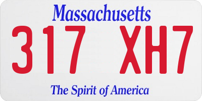 MA license plate 317XH7
