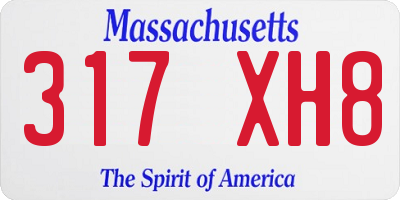 MA license plate 317XH8