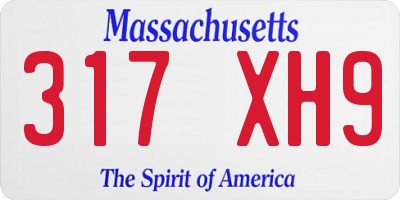 MA license plate 317XH9