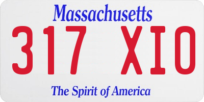 MA license plate 317XI0