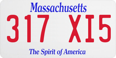 MA license plate 317XI5