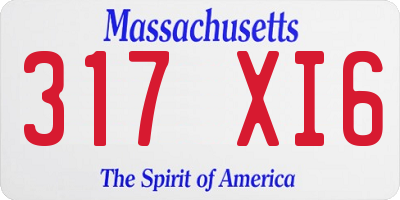 MA license plate 317XI6