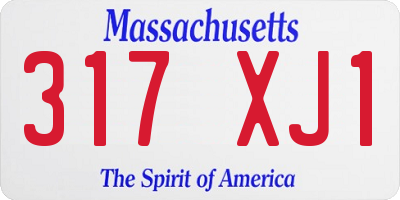 MA license plate 317XJ1