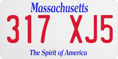 MA license plate 317XJ5