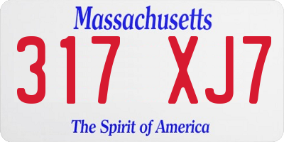 MA license plate 317XJ7