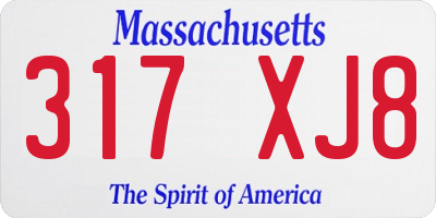 MA license plate 317XJ8