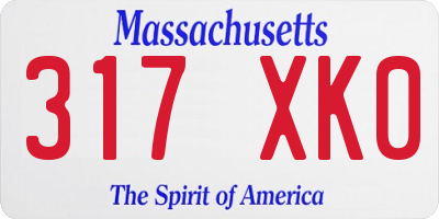 MA license plate 317XK0