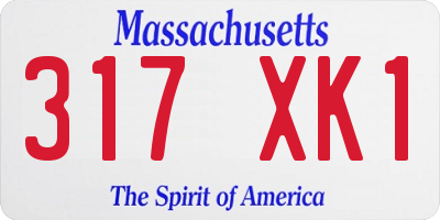 MA license plate 317XK1