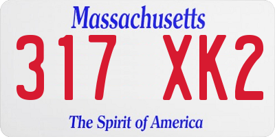MA license plate 317XK2