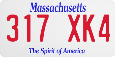 MA license plate 317XK4