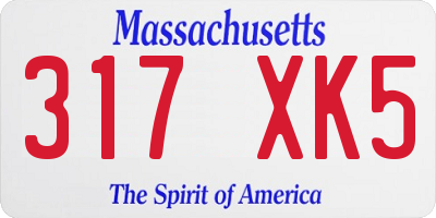 MA license plate 317XK5