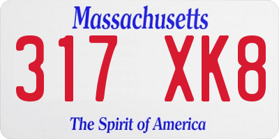 MA license plate 317XK8