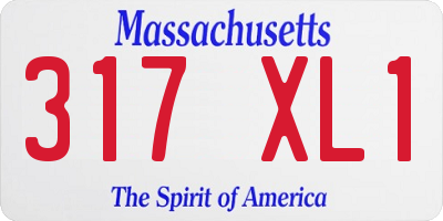 MA license plate 317XL1